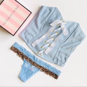 Victoria’s Secret blue lingerie corset